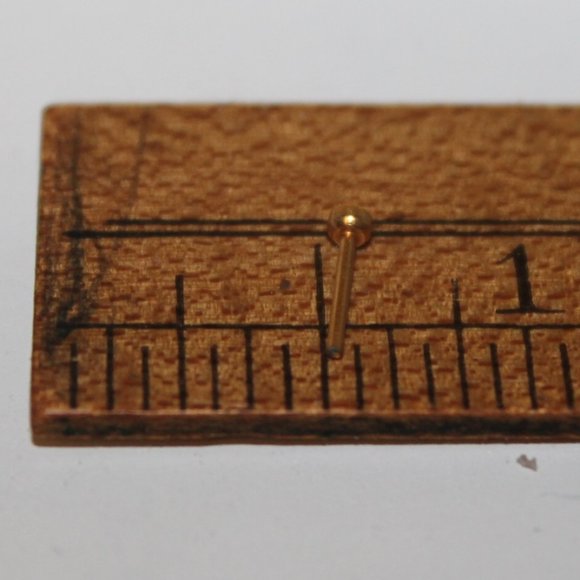 New 14K Gold Genuine Nose Stud Ring w Diamond CZ Stone - Picture 3 of 8